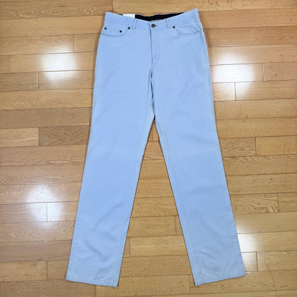 Rossini Beverly Hills Mens Light Blue Cotton Trousers‎ Made in Italy Size 50 R